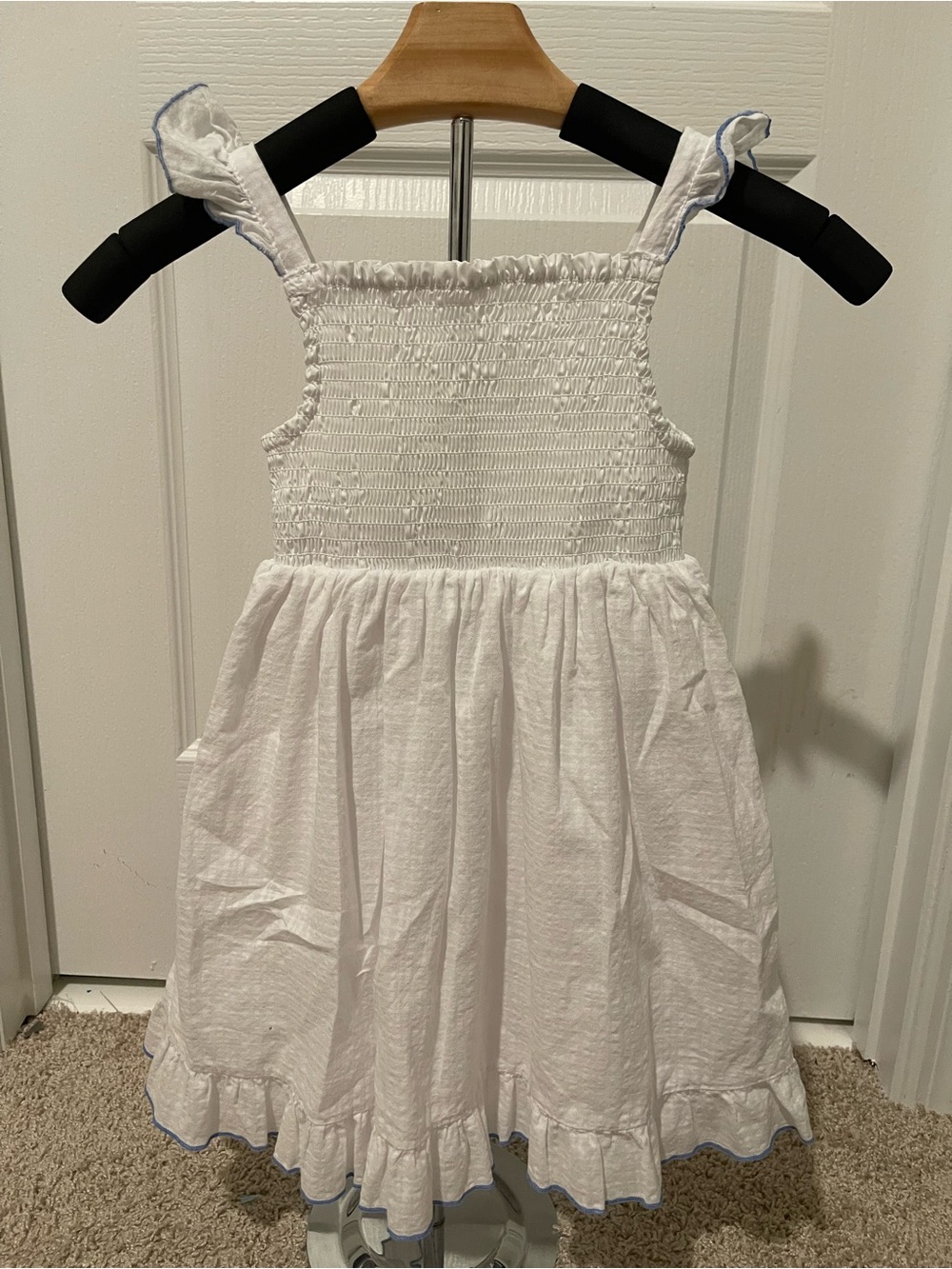 wonder nation White Smocked Sundress with Ruffled Straps